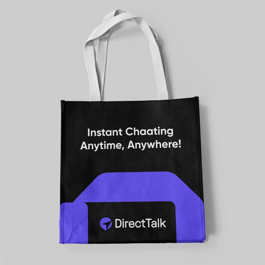 telecommunications company called DirectTalk Logo and branding merchandise design
