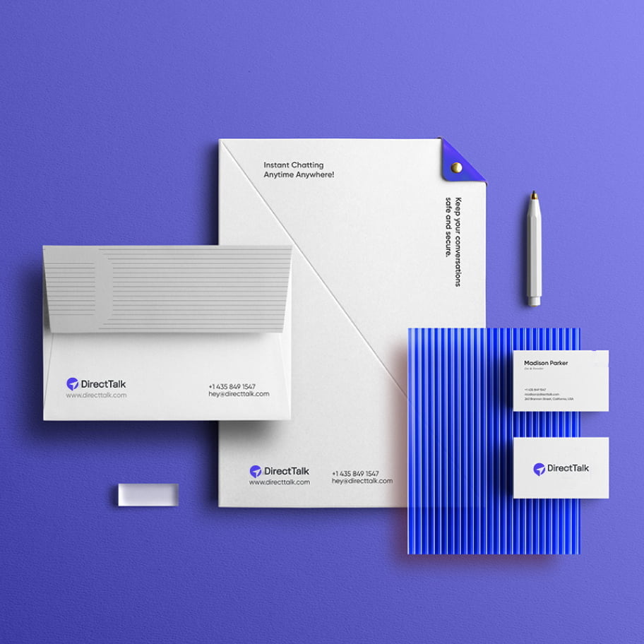 telecommunications company called DirectTalk Logo and Stationary design