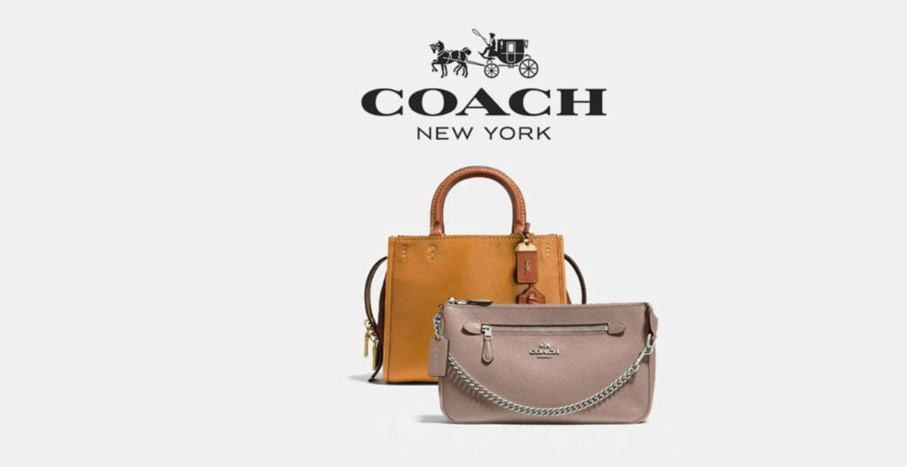  Luxury brand Coach New York logo displayed on high-end fashion items