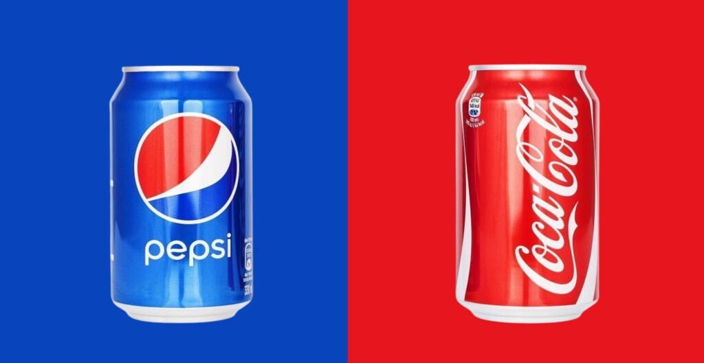 Pepsi and Coca-Cola logos displayed side by side