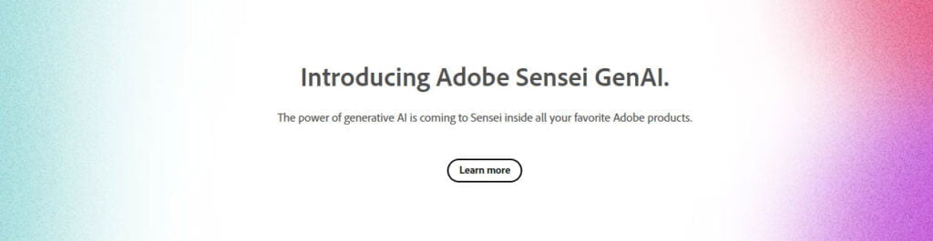 screenshot of adobe sensei GenAI website.