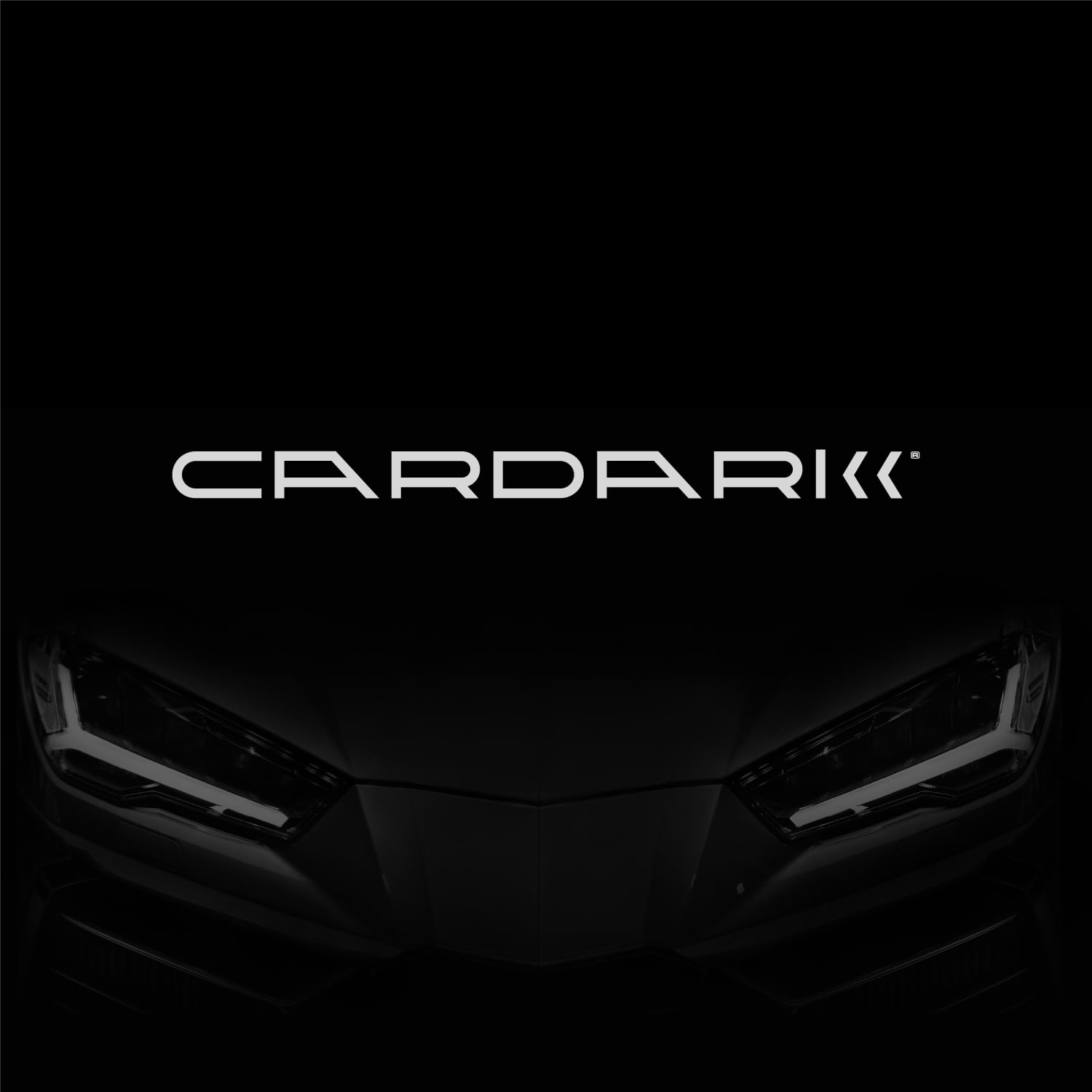 CarDark logo black background with a car.