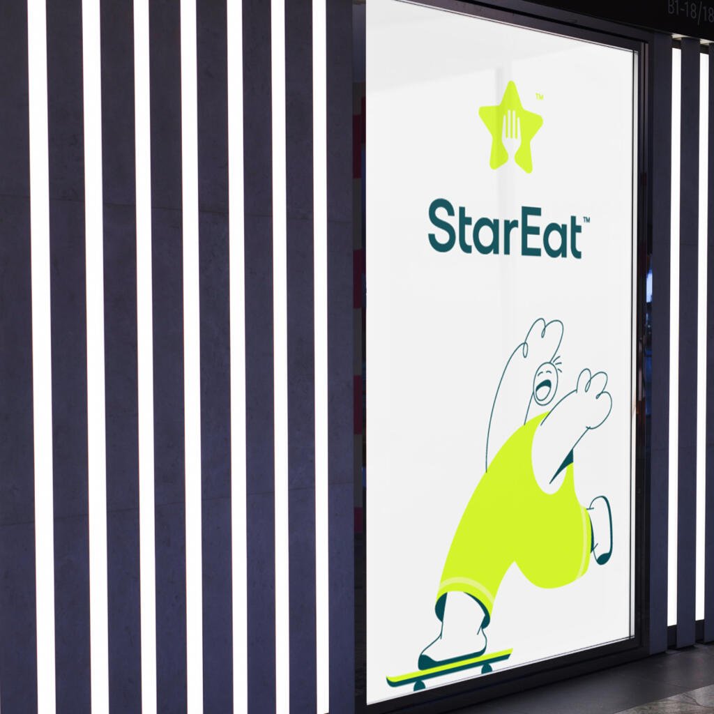 StarEat logo indoor banner mockup